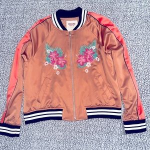 Coral Tropical Varsity Jacket